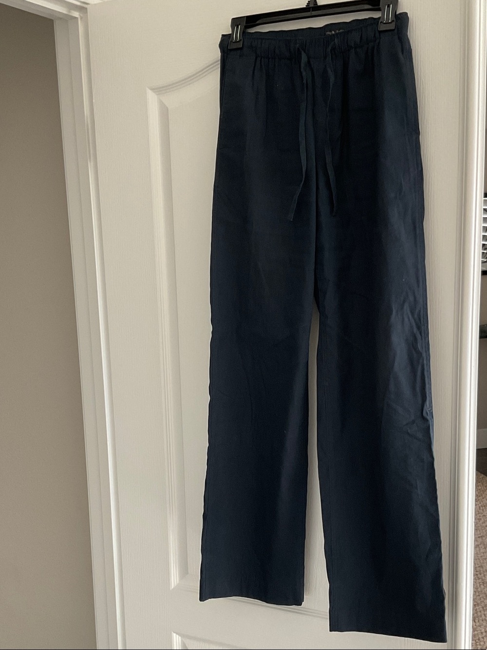 rag & bone Navy Wide-Leg Drawstring Track Pants